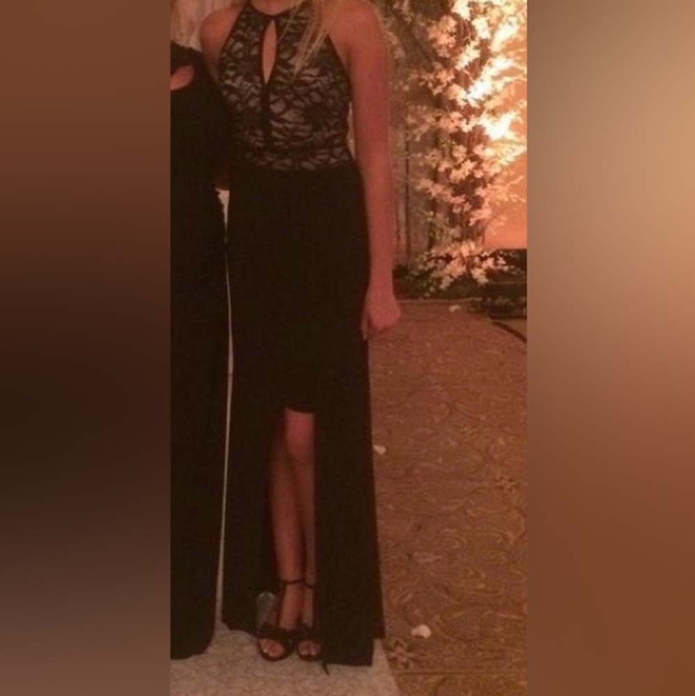 Black Long High/low Formal dress By Morgan&Co - Picture 4 of 4